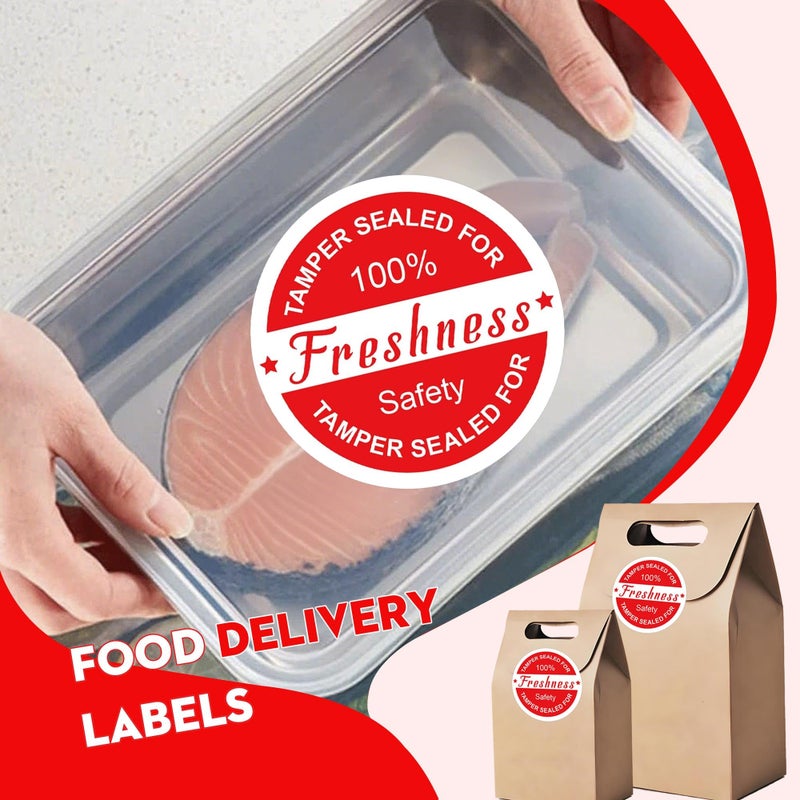 Well Tile Food Delivery Tamper Evident Stickers Safe Secure Tamper Sealed for Freshness Labels - 2 Inch Tamper-Proof Stickers for Safe Food Delivery 500 Pcs - Image 3